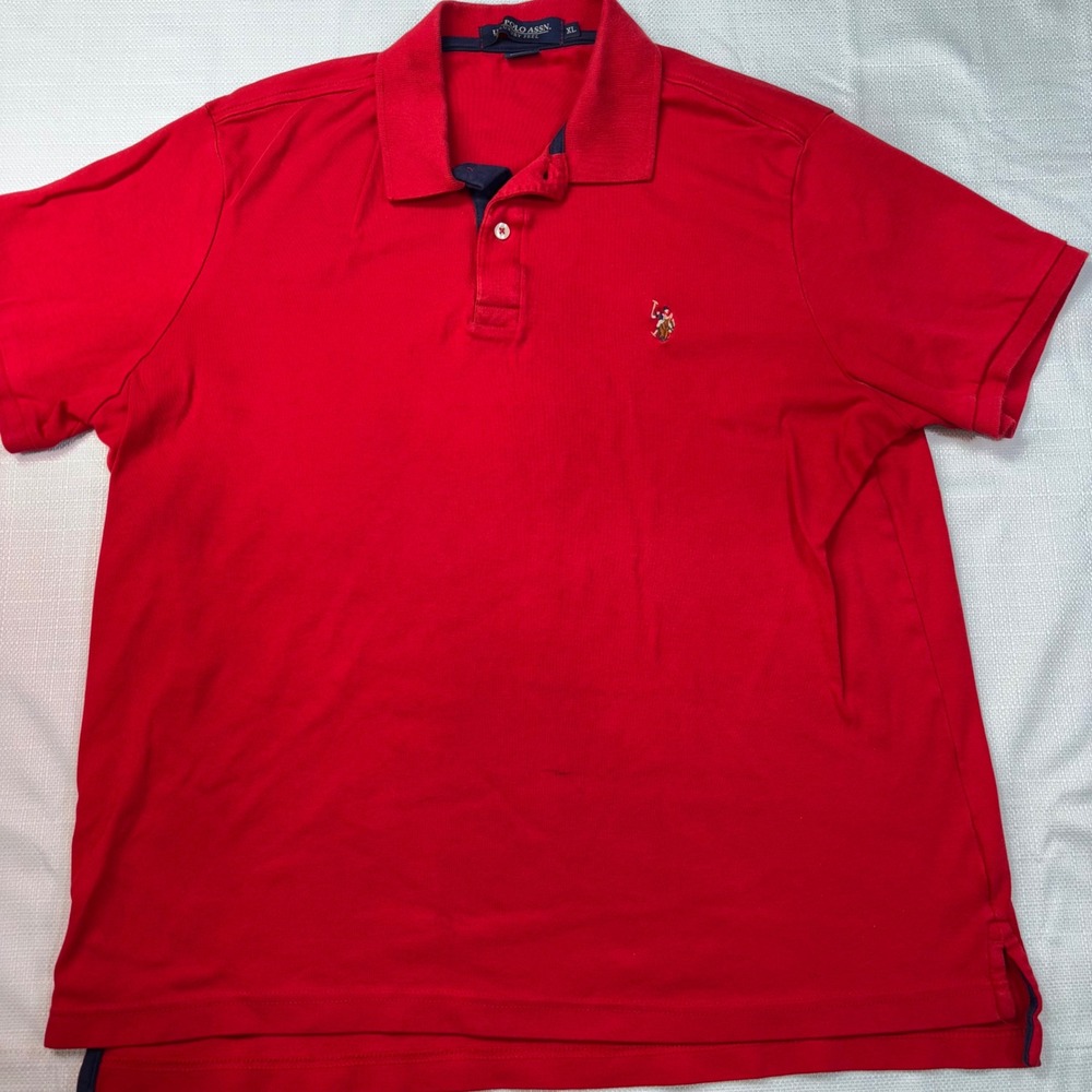 Polo Assn. Red Polo Shirt Mens XL Short Sleeve Collared Casual Golf